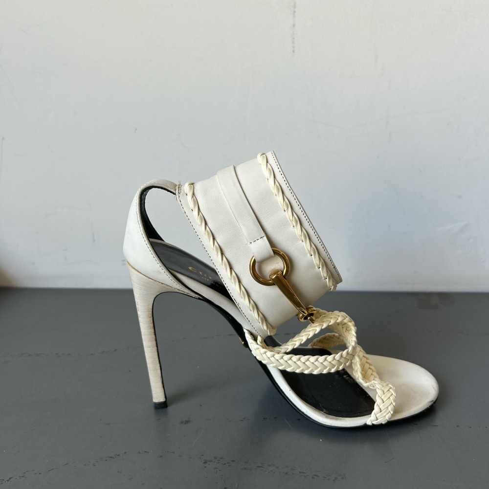 Gucci Ursla white/ivory sandal heels size 36.5 - Picture 9 of 11